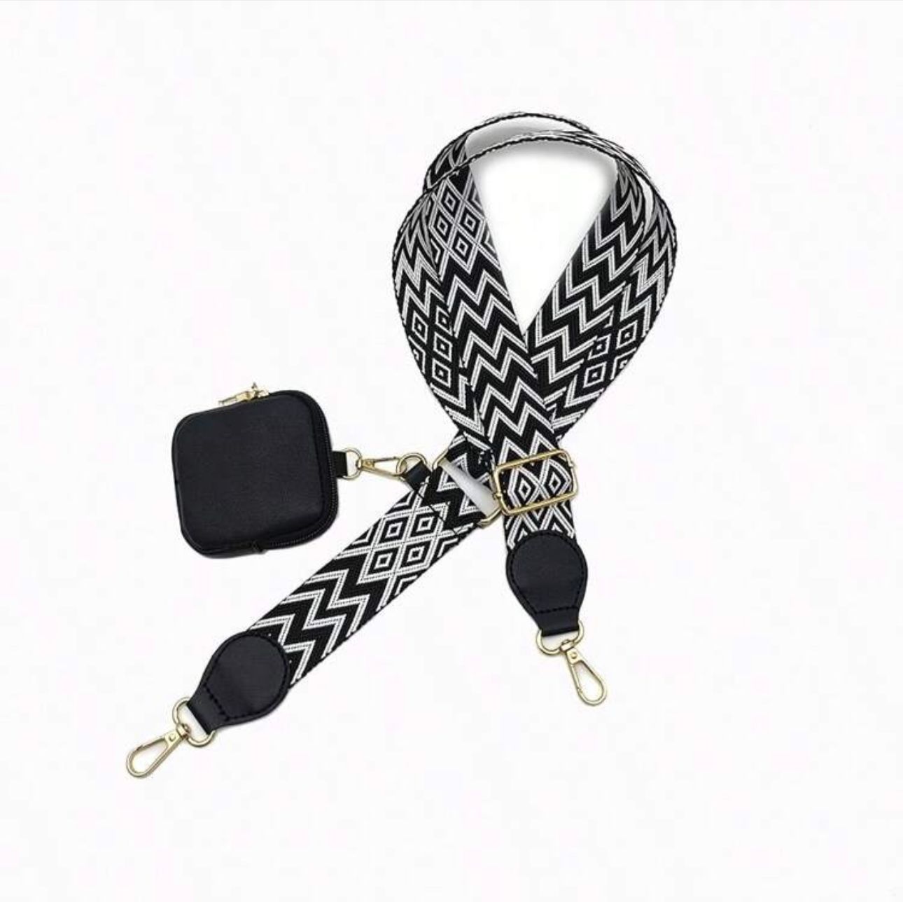 Black and White Pattern Phone Strap