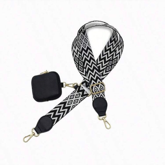 Black and White Pattern Phone Strap